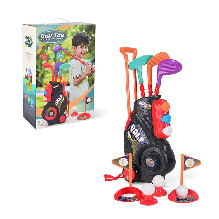 Children's Trolley Box Golf Toy Club Suit Educational Indoor Outdoor Sports Game