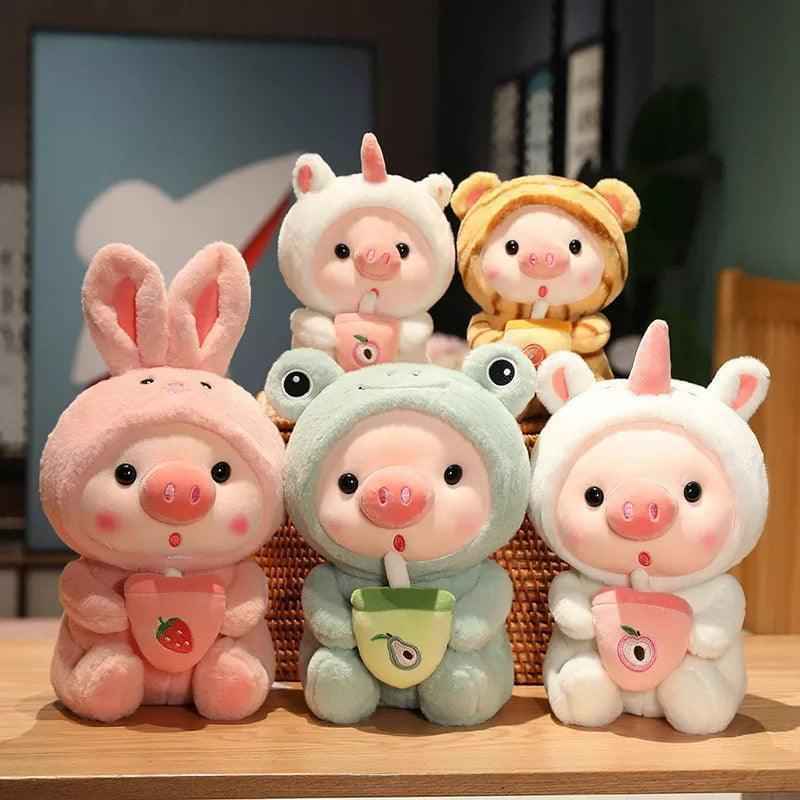 Pig Boba Plush Toy Cute Bubble Tea Stuffed Animal for Kids