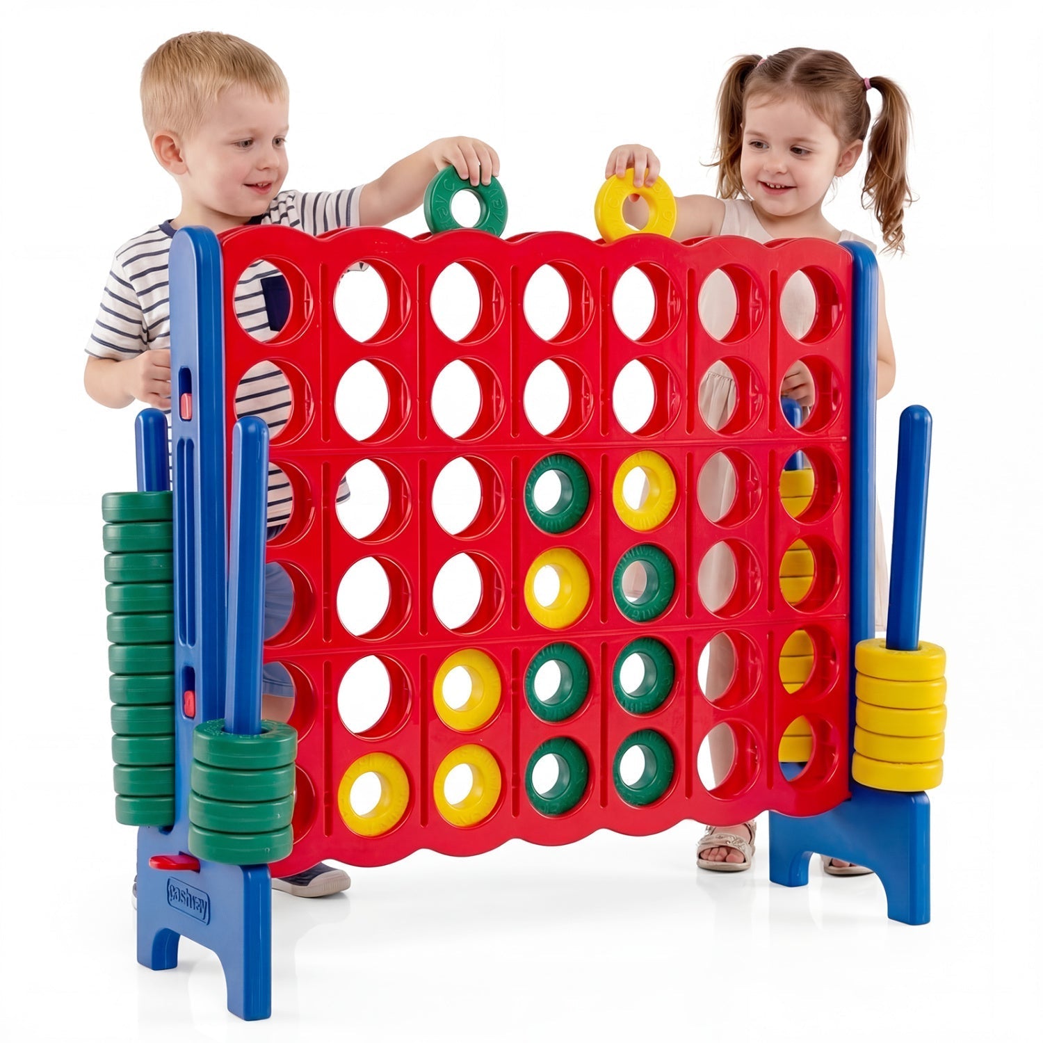 Jumbo 4-in-a-Row Game Set 3.5ft Tall Outdoor Lawn Game