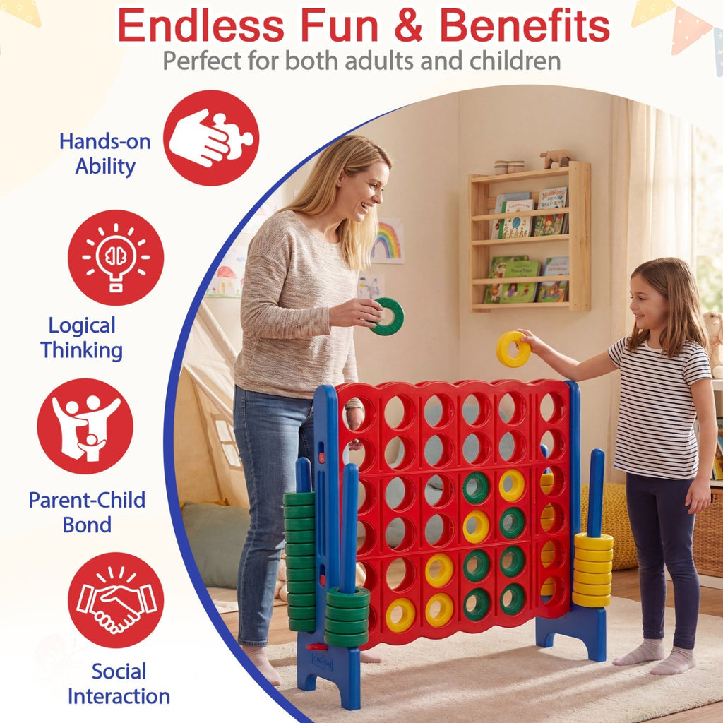Jumbo 4-in-a-Row Game Set 3.5ft Tall Outdoor Lawn Game