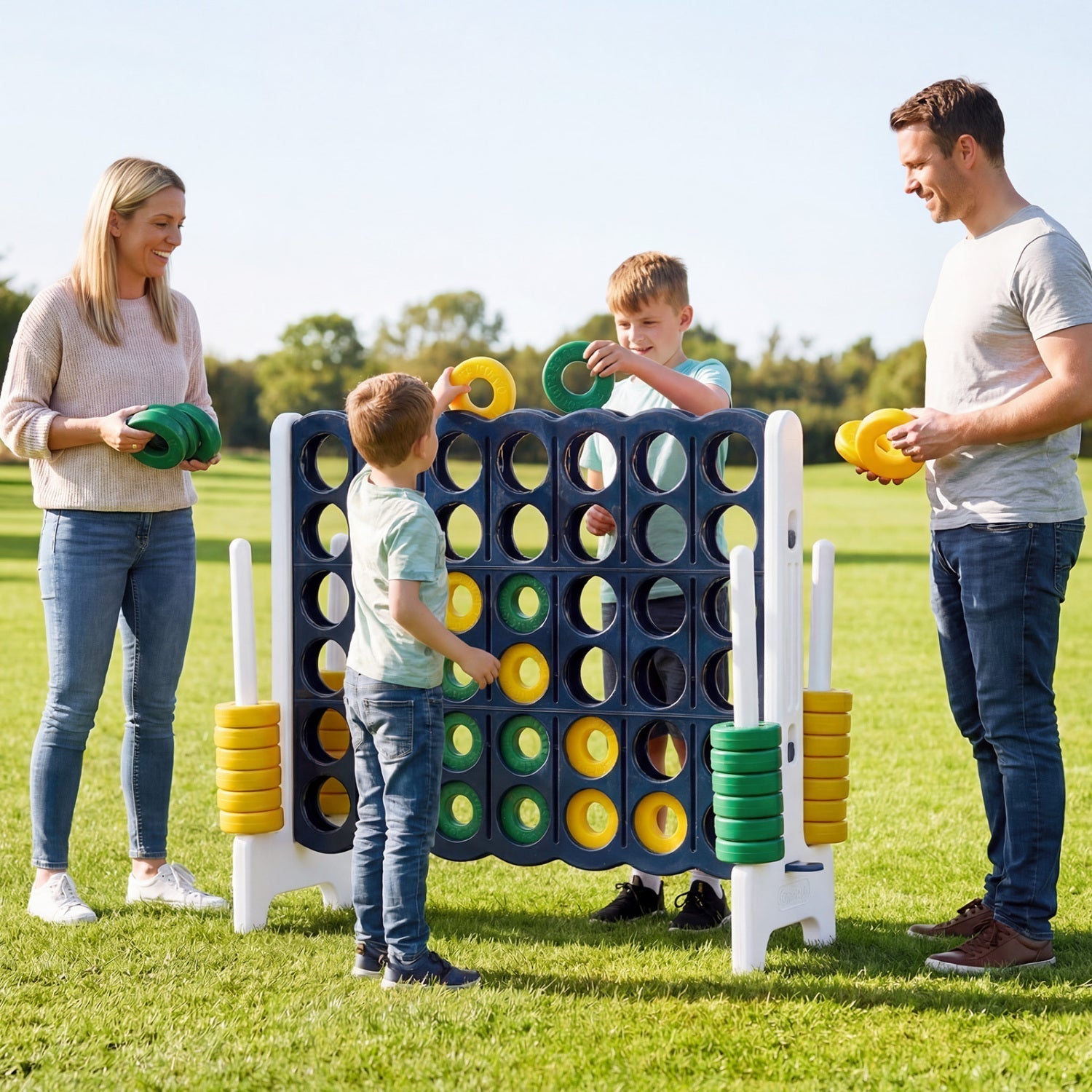 Jumbo 4-in-a-Row Game Set 3.5ft Tall Outdoor Lawn Game