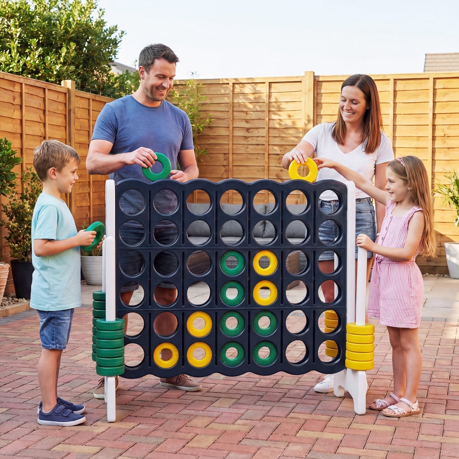 Jumbo 4-in-a-Row Game Set 3.5ft Tall Outdoor Lawn Game