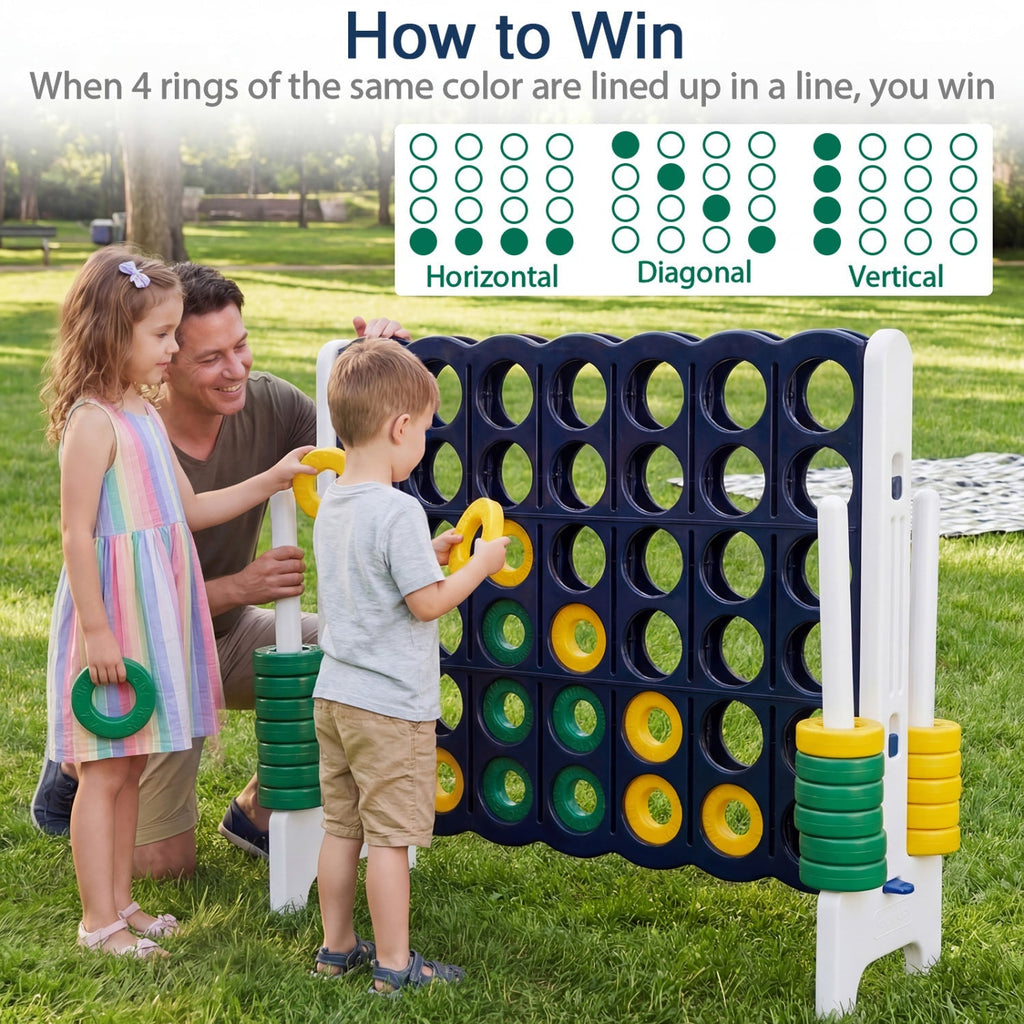 Jumbo 4-in-a-Row Game Set 3.5ft Tall Outdoor Lawn Game