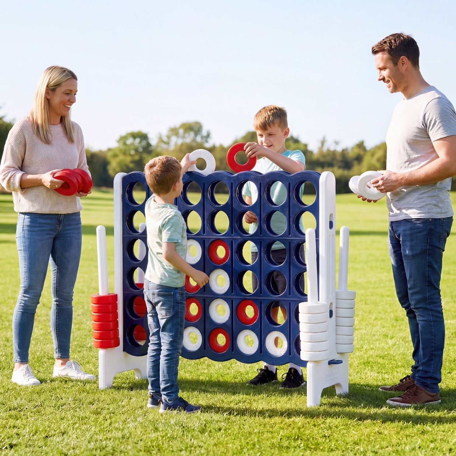 Jumbo 4-in-a-Row Game Set 3.5ft Tall Outdoor Lawn Game