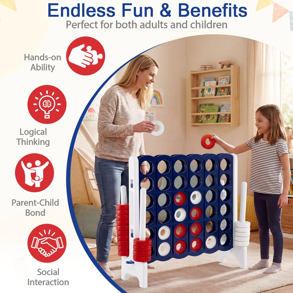 Jumbo 4-in-a-Row Game Set 3.5ft Tall Outdoor Lawn Game