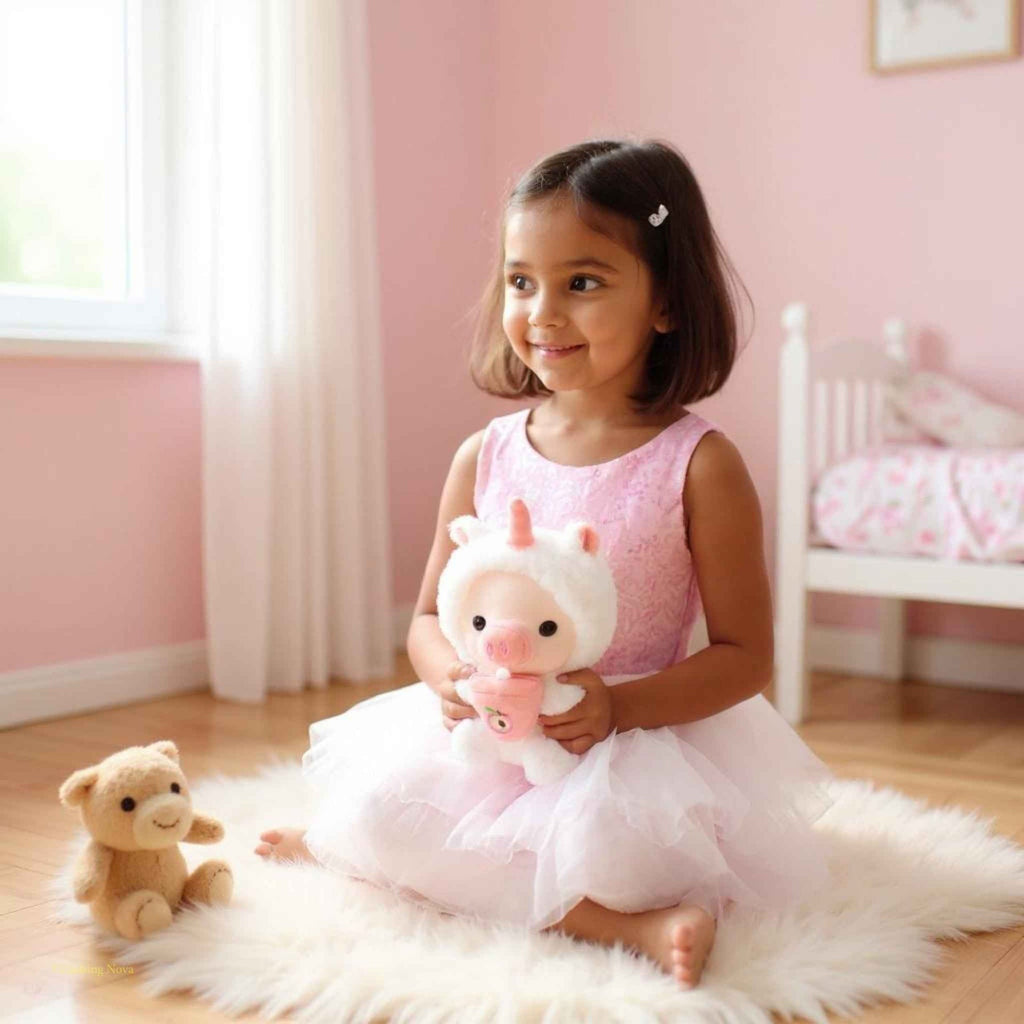 Pig Boba Plush Toy Cute Bubble Tea Stuffed Animal for Kids