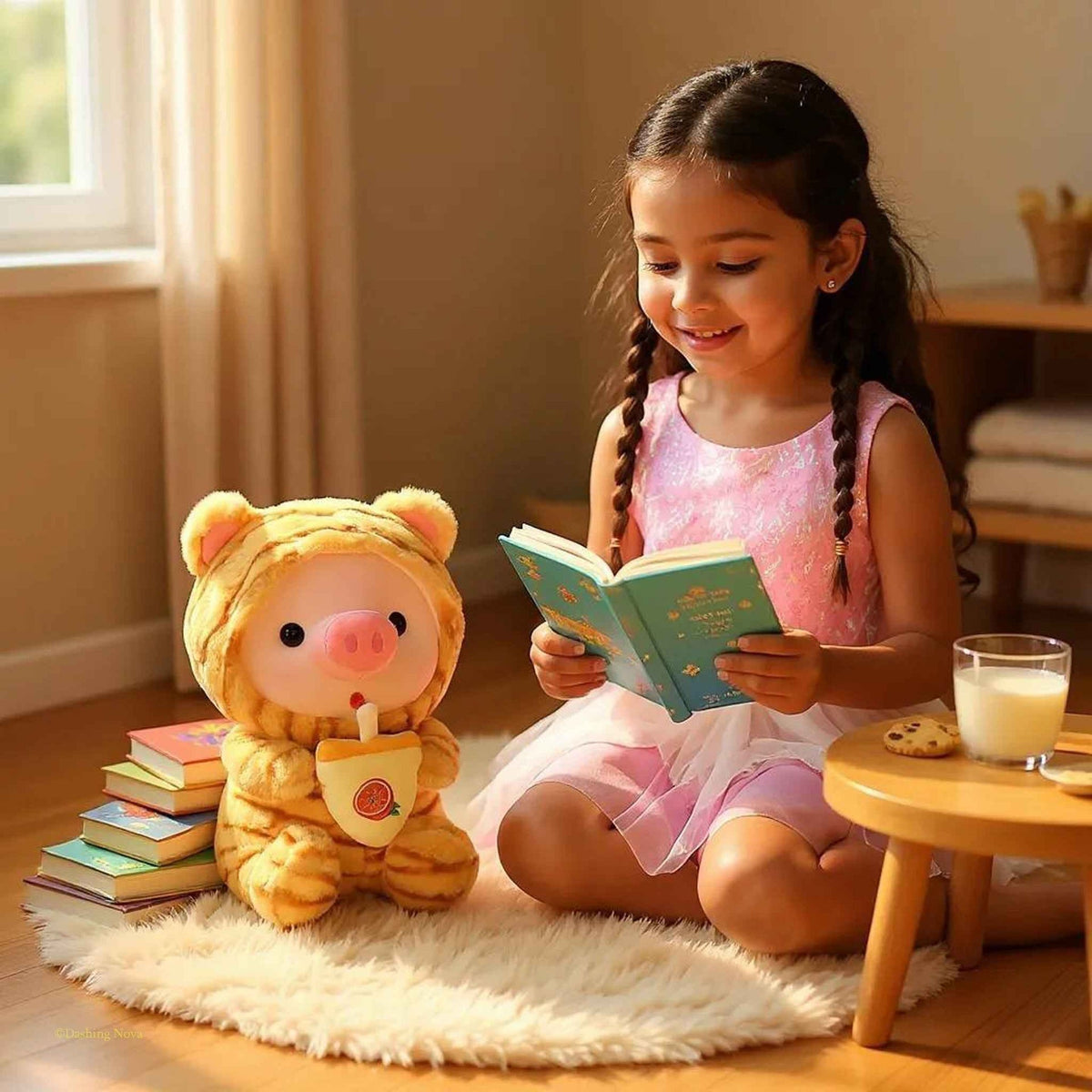 Pig Boba Plush Toy Cute Bubble Tea Stuffed Animal for Kids