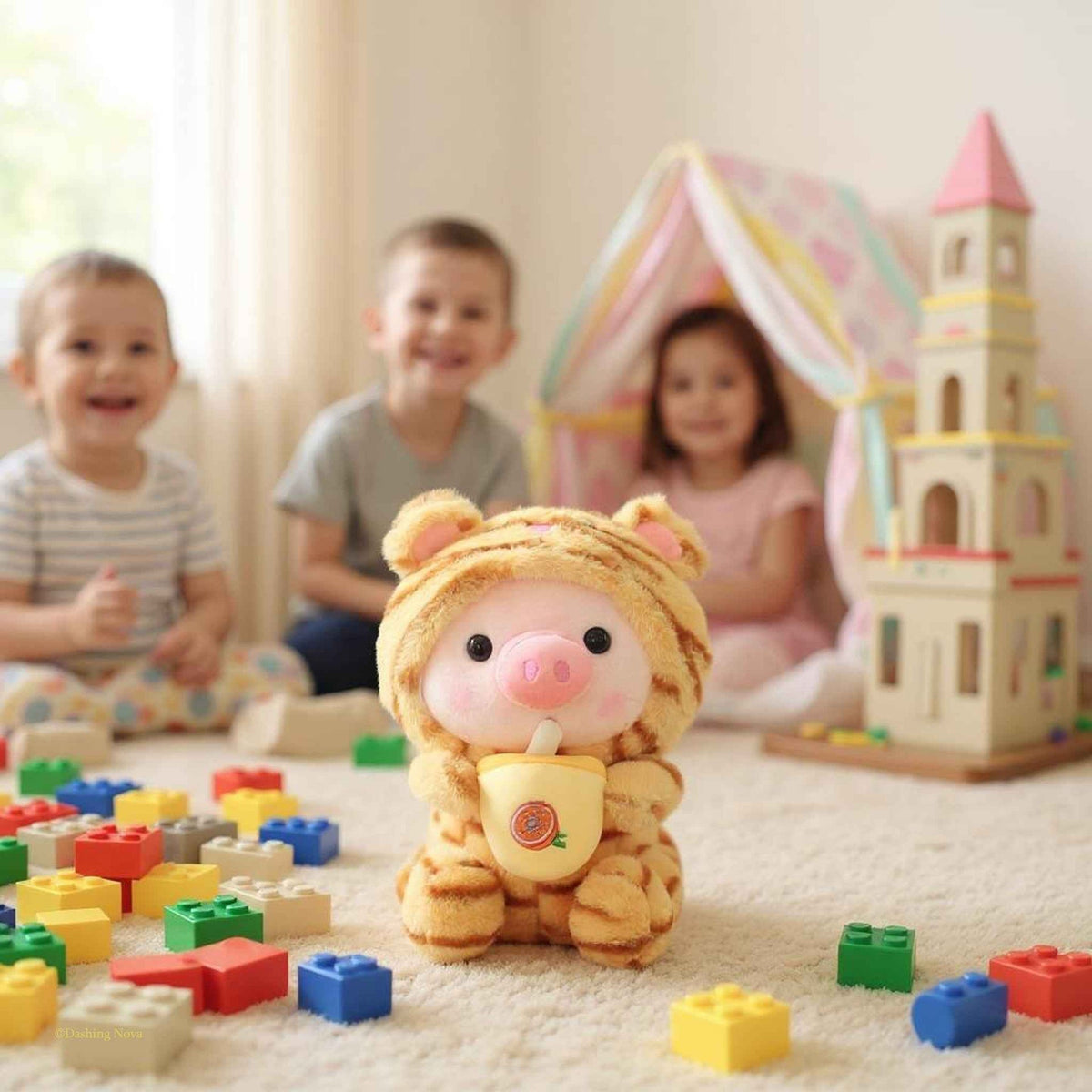 Pig Boba Plush Toy Cute Bubble Tea Stuffed Animal for Kids