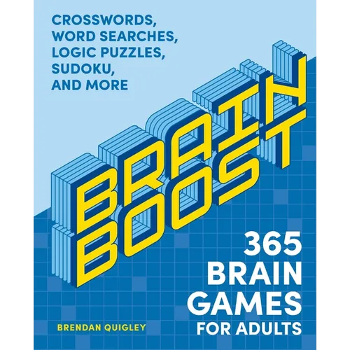 Brain Boost: 365 Brain Games for Adults: Crosswords, Word Searches, Logic Puzzles, Sudoku, and More - Paperback
