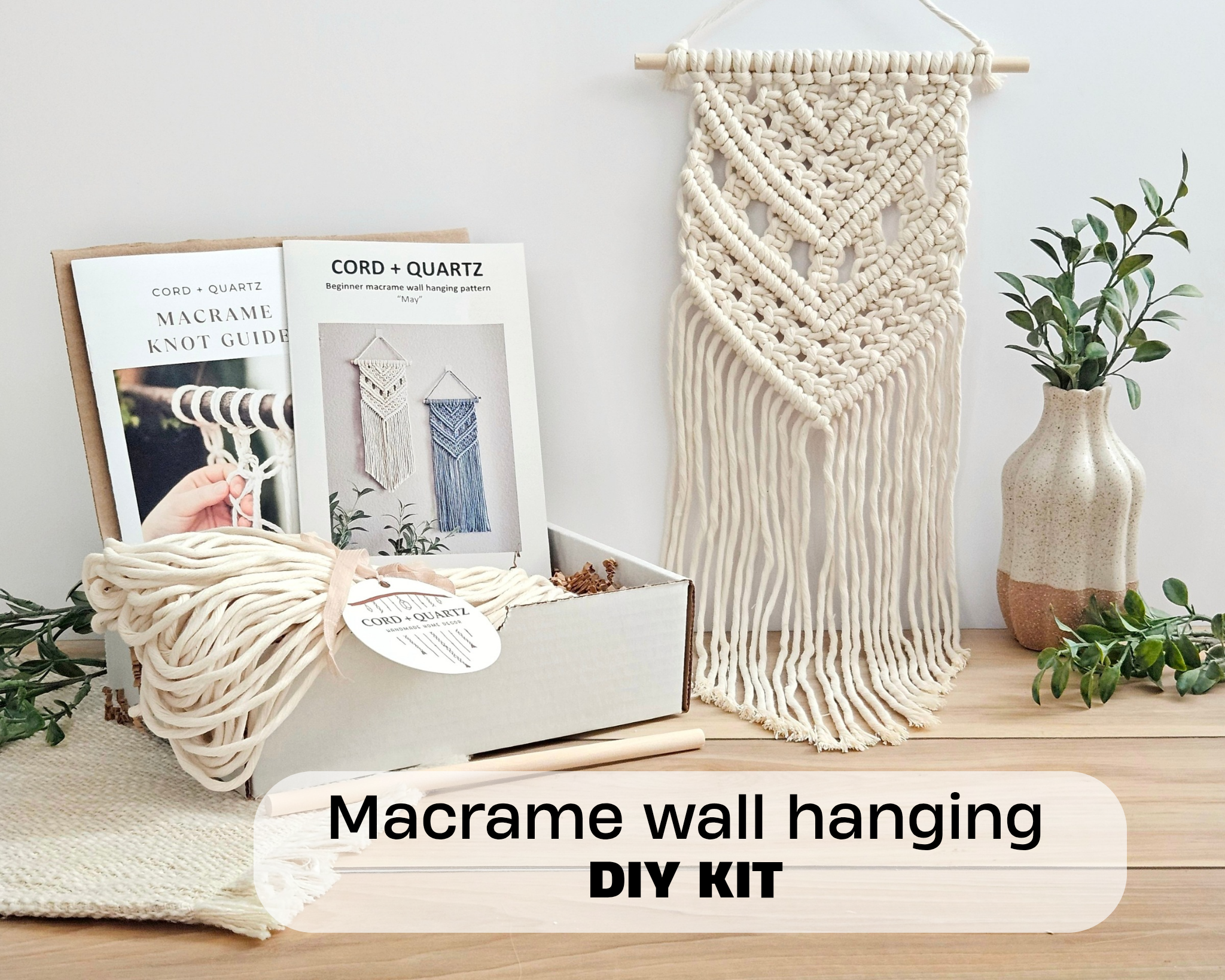 Macrame wall hanging kit "May". Beginner DIY  kits
